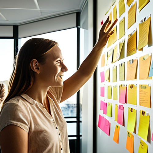 Home 4 **
"A diverse group brainstorms ideas in a modern Stockholm office, post-it notes covering a glass wall, one person gestures enthusiastically, sunlight streaming through the window, showcasing collaboration and strategic planning for a local business."
**