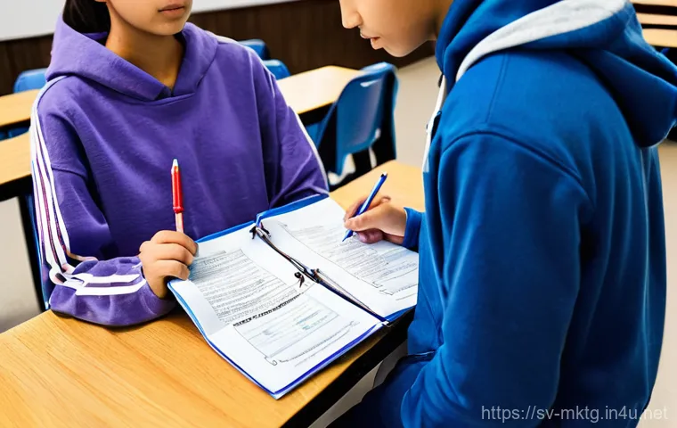 마케팅관리사 실기 시험 당일 팁 - **Prompt:** "A tranquil evening study scene. A young person, approximately 16 years old, is comforta...